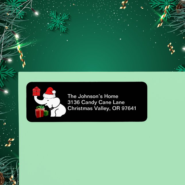 White Elephant Christmas Family Return Address Label (White Elephant Christmas Family Return Address Label)