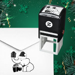 White Elephant Christmas Family Self-inking Stamp<br><div class="desc">White Elephant Christmas Family self-inking stamp with a little white elephant with a gift on the nose. Surrounded by gifts. Personalize the image. Edit it to add text,  change the image or change the Filter.</div>