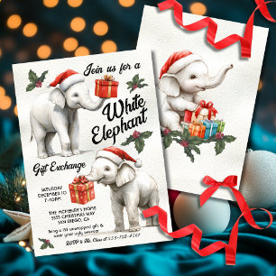 White Elephant Christmas Gift Exchange  Invitation