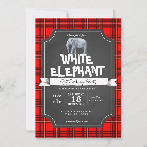 White elephant christmas gift exchange invite