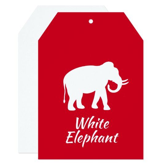 white elephant christmas gift exchange party invitation zazzle com