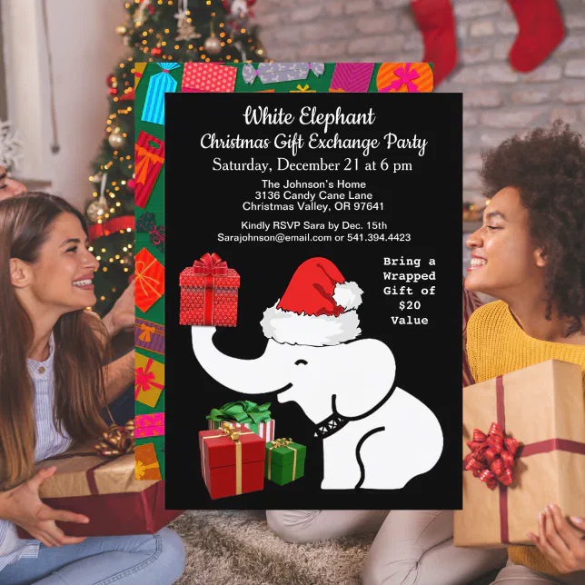 White elephant gift exchange christmas Royalty Free Vector