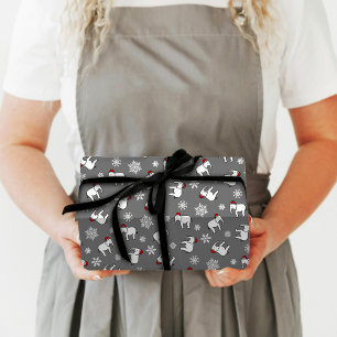 White Elephant Christmas (Gray) Wrapping Paper