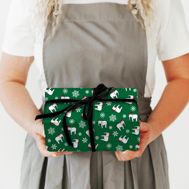 White Elephant Christmas (Green) Wrapping Paper (Creator Uploaded)