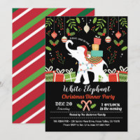 White elephant Christmas party gift exchange Invitation