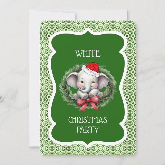 White Elephant Christmas Party Invitation (Front)