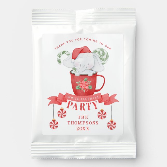 White Elephant Christmas | Thank You | Hot Chocolate Drink Mix (Front)