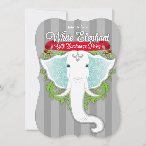 White Elephant Custom Holiday Party Invitations