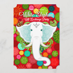 White Elephant Custom Holiday Party Invitations