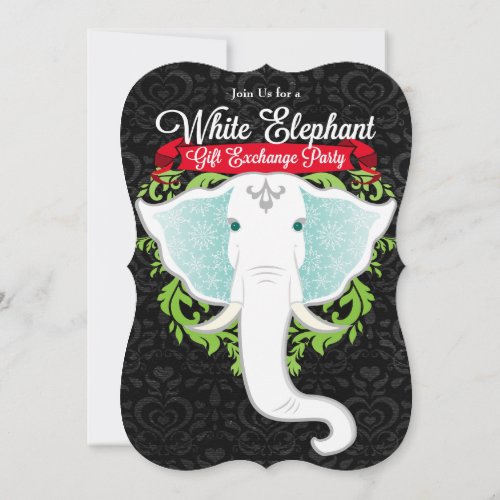 White Elephant Custom Holiday Party Invitations