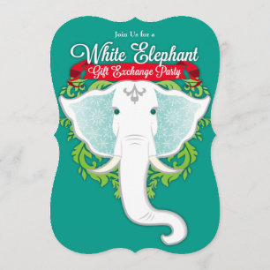 White Elephant Custom Holiday Party Invitations