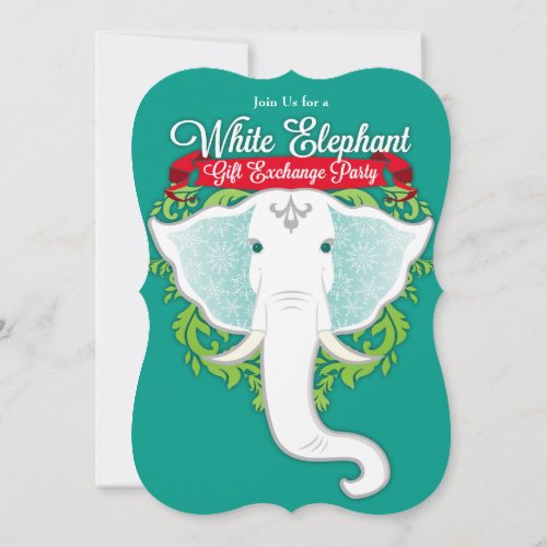 White Elephant Custom Holiday Party Invitations