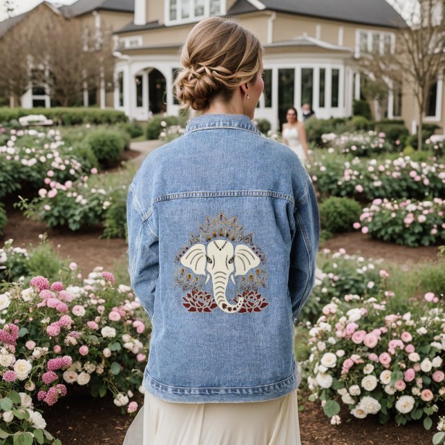 White Elephant Denim Jacket (Wedding Back)