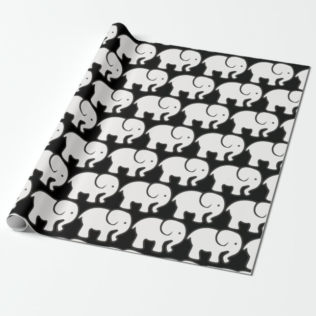 White Elephant Design Wrapping Paper (Unrolled)
