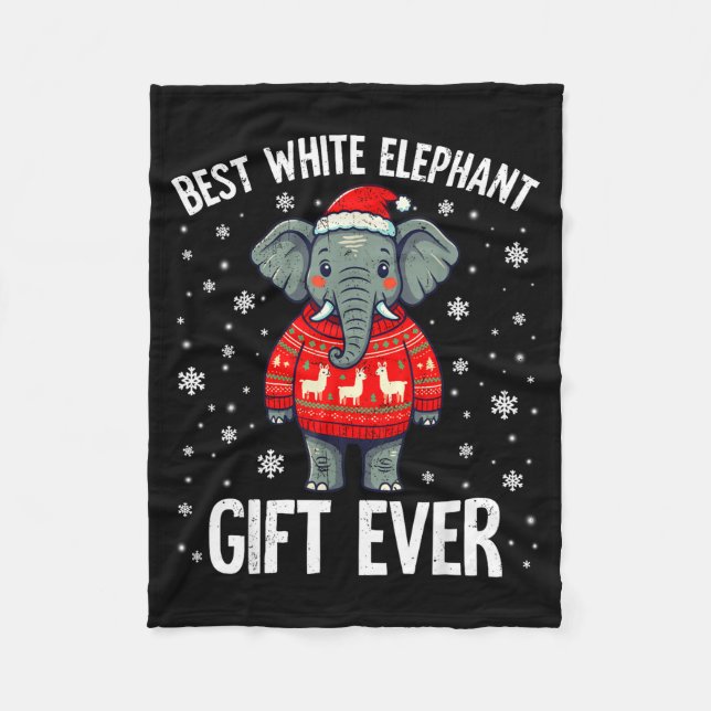 White Elephant Ever Christmas Xmas Under 15 20  Fleece Blanket (Front)