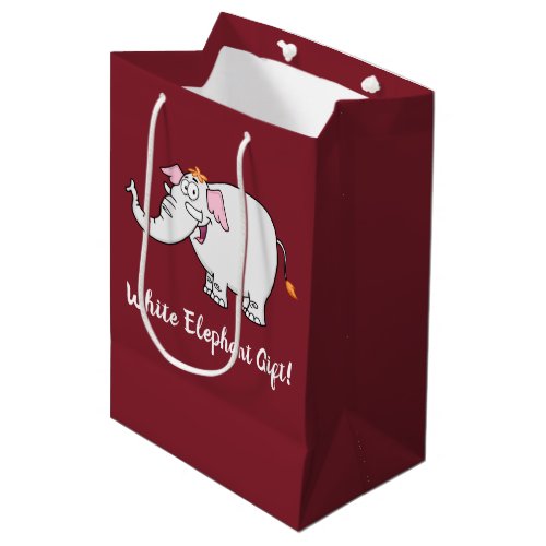 White Elephant Exchange Cartoon Medium Gift Bag