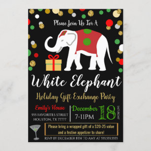White Elephant Exchange Party Invitation