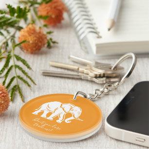White Elephant Gag Gift Keychain