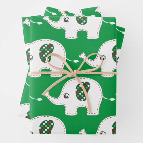White elephant gift bag wrapping paper sheets