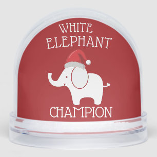 white Elephant Gift Exchange Christmas Funny Snow Globe