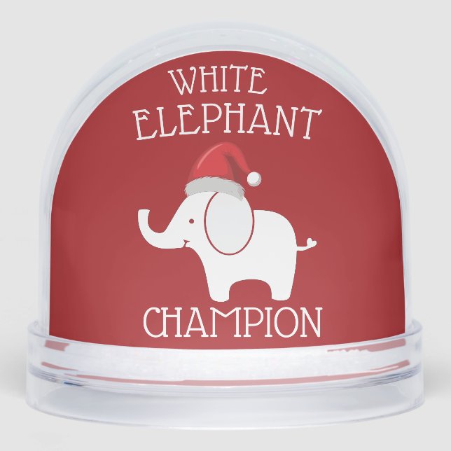  white Elephant Gift Exchange Christmas Funny  Snow Globe (Front)