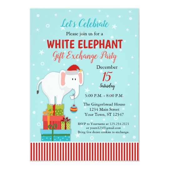 White Elephant Gift Exchange Christmas Party Invitation | Zazzle.com