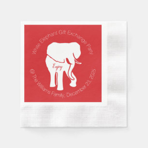 White Elephant Gift Exchange Christmas Party Napkins