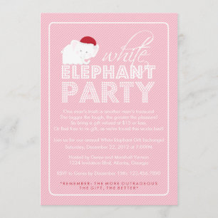 White Elephant Gift Exchange Holiday Party Invitation