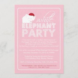 White Elephant Gift Exchange Holiday Party Invitation