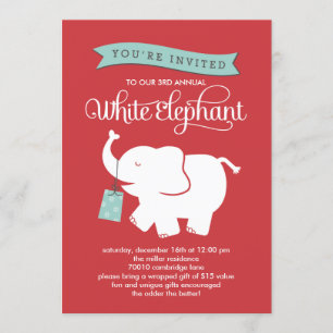White Elephant Gift Exchange Holiday Party Invite