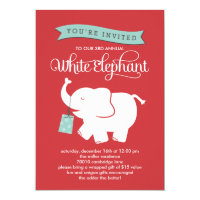 White Elephant Gift Exchange Holiday Party Invite