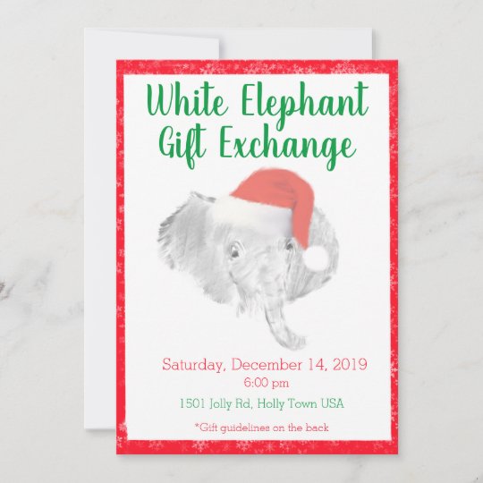 White Elephant Gift Exchange Invitation