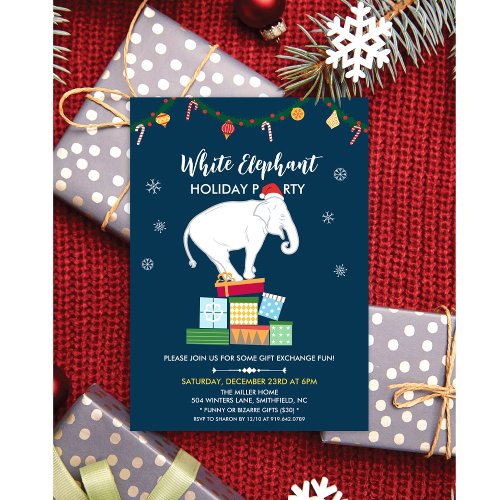 White Elephant Gift Exchange Invitation