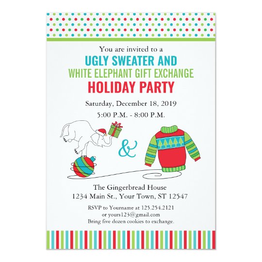 White Elephant Gift Exchange Invitation