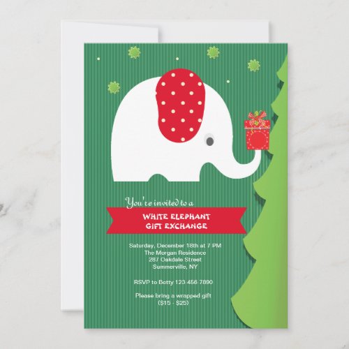 White Elephant Gift Exchange Party Invitation