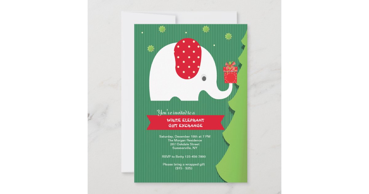 White Elephant Gift Exchange Party Invitation