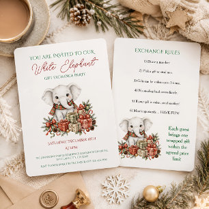 White Elephant Gift exchange party  Invitation