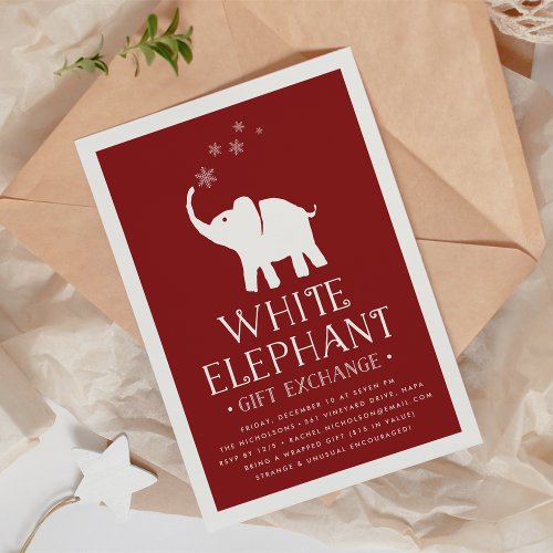 White Elephant Gift Exchange Party Invitation