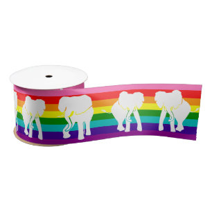White Elephant Gift Exchange Pride Christmas Satin Ribbon