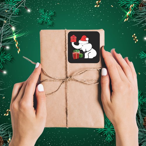 White Elephant  Gifts Christmas Family Square Sticker