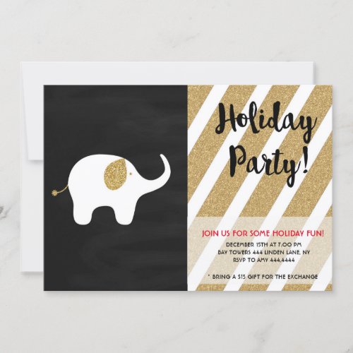 White Elephant Holiday Christmas Exchange Invitation