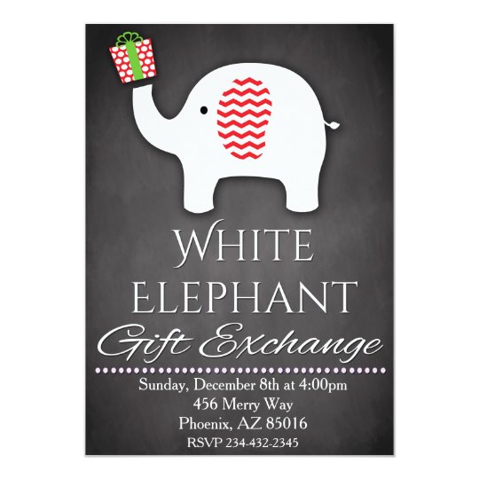 White Elephant Invitation, Gift Exchange Invite | Zazzle.com White Elephant Invitation, Gift Exchange Invite | Zazzle.com