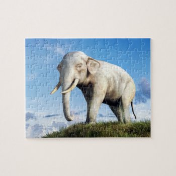 White Elephant Jigsaw Puzzle by ArtOfDanielEskridge at Zazzle