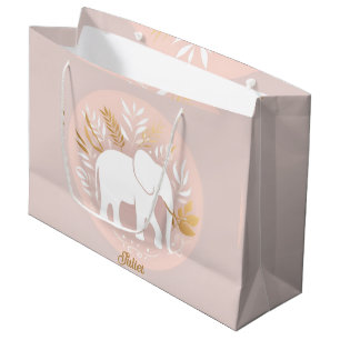 white elephant large gift bag
