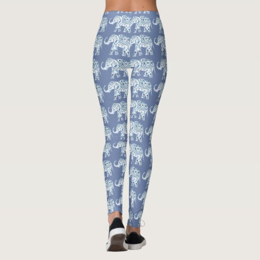 White Elephant Leggings Zazzle