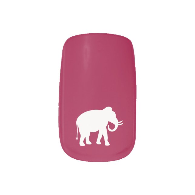 White Elephant Minx Nail Art (Right Thumb)