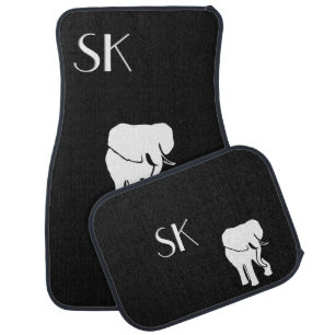 White Elephant Monogram Car Floor Mats