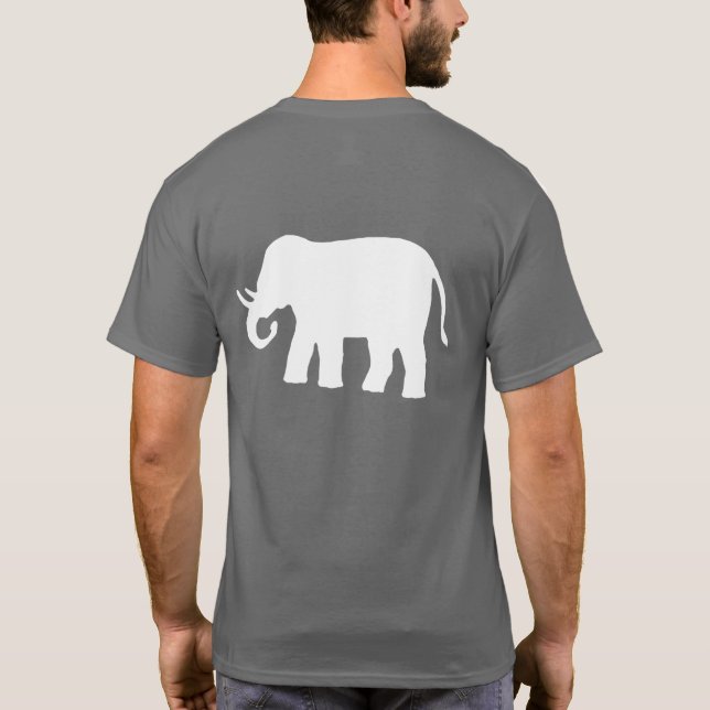 White Elephant on Dark T-Shirt (Back)