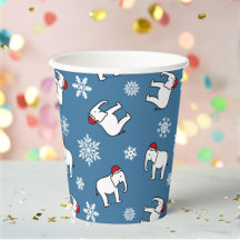 White Elephant Party Christmas (Blue) Paper Cup