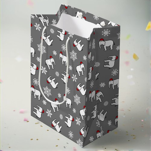 White Elephant Party Christmas (Gray) Gift Bag